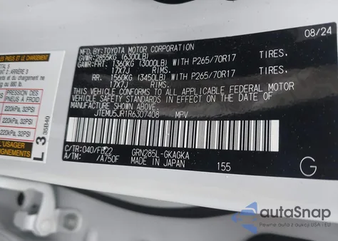 2024 Toyota 4Runner Sr5 z USA, uszkodzony, nr VIN JTEMU5JR1R6307408